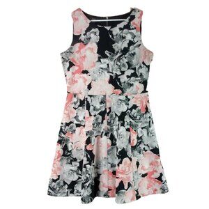 Alfani Floral Sleeveless Fit & Flare Mini Dress Large Garden Party Sun Dress